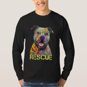 Rescue Dog Colorfull Pitbull Dog Adopt Don't Shop T-Shirt