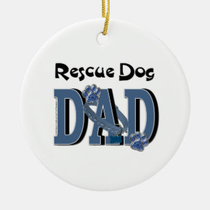 Rescue Dog DAD Ceramic Tree Decoration
