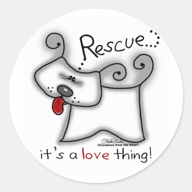 Rescue Dog ... It's A Love Thing Classic Round Sticker (Front)
