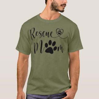 Rescue Dog Lover Heart Cat Mum Love Rescued Cats T-Shirt