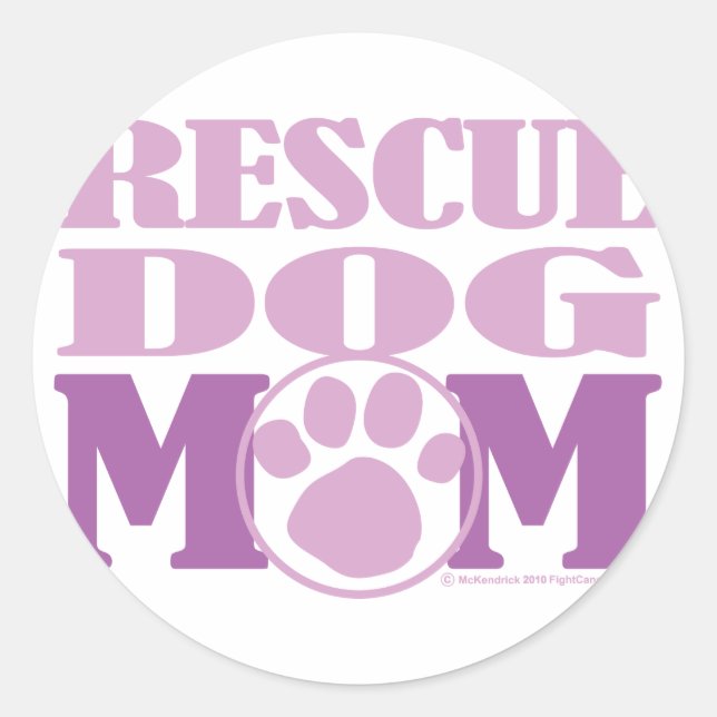 Rescue Dog Mum Classic Round Sticker (Front)