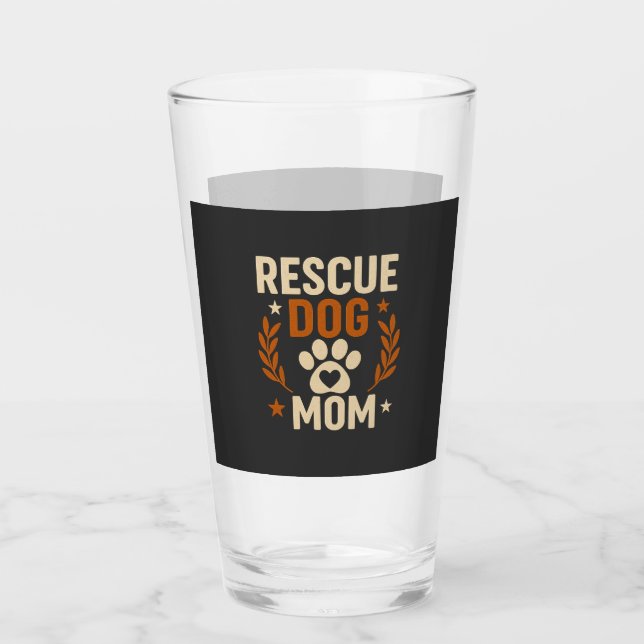 Rescue Dog Mum Glass (Front)