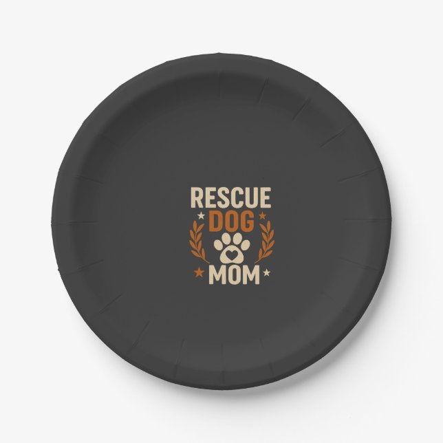 Rescue Dog Mum Paper Plate (Front)