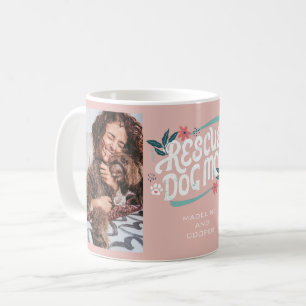 Rescue Dog Mum Paw Print Photo Collage Coffee Mug