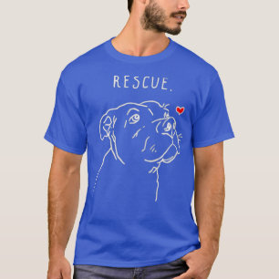 Rescue Dog Pitbull Drawing Rescue Mum Adopt Dont T-Shirt