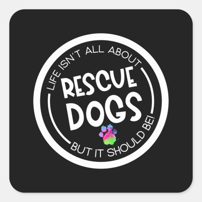 Rescue Dog Search Dog Service Dog Paw Square Sticker (Front)