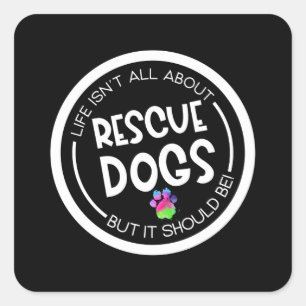 Rescue Dog Search Dog Service Dog Paw Square Sticker