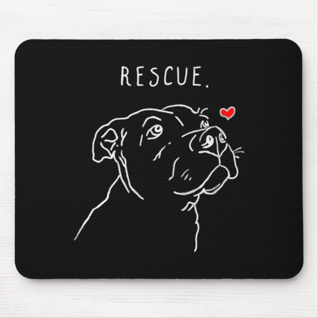 Rescue Dog Tbull Drawing Rescue Mom Adopt Dont _1  Mouse Pad (Front)