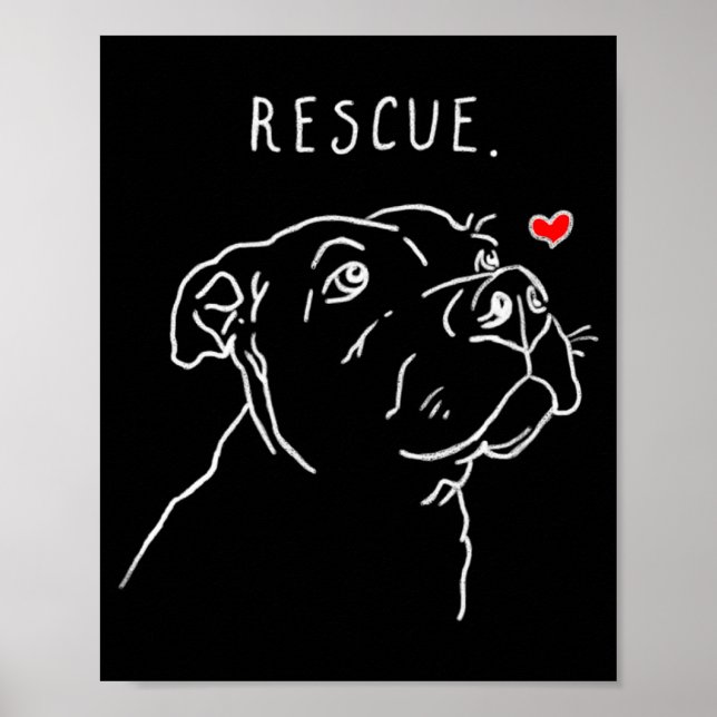 Rescue Dog Tbull Drawing Rescue Mom Adopt Dont _1  Poster (Front)