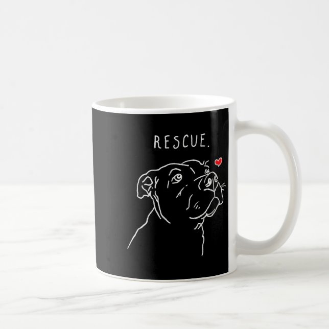 Rescue Dog, Tbull Drawing, Rescue Mom, Adopt Don't Coffee Mug (Right)