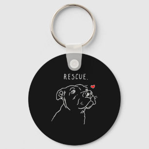 Rescue Dog, Tbull Drawing, Rescue Mom, Adopt Don't Key Ring