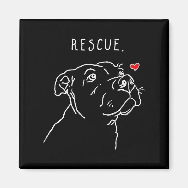 Rescue Dog, Tbull Drawing, Rescue Mom, Adopt Don't Magnet (Front)