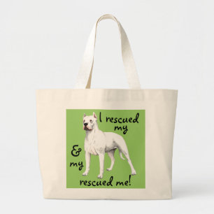 Rescue Dogo Argentino Large Tote Bag
