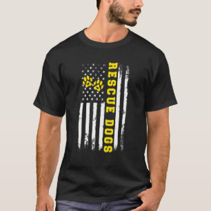 Rescue Dogs Dog Rescue American Flag Dog Adoption T-Shirt