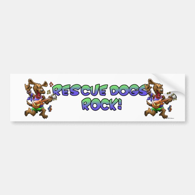 Rescue Dogs Rock! Bumper Sticker (Front)