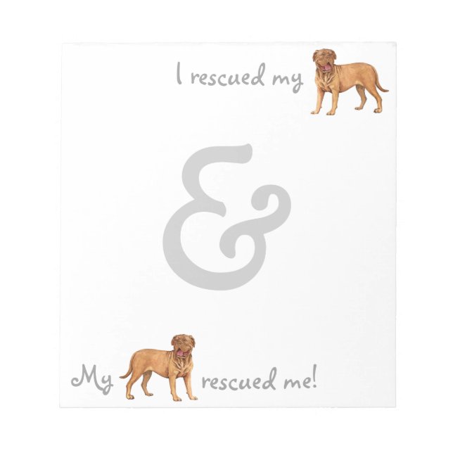 Rescue Dogue de Bordeaux Notepad (Front)