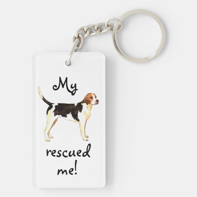 Rescue English Foxhound Key Ring (Back)
