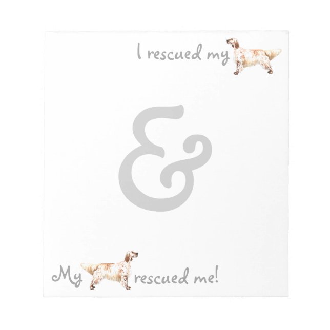 Rescue English Setter Notepad (Front)