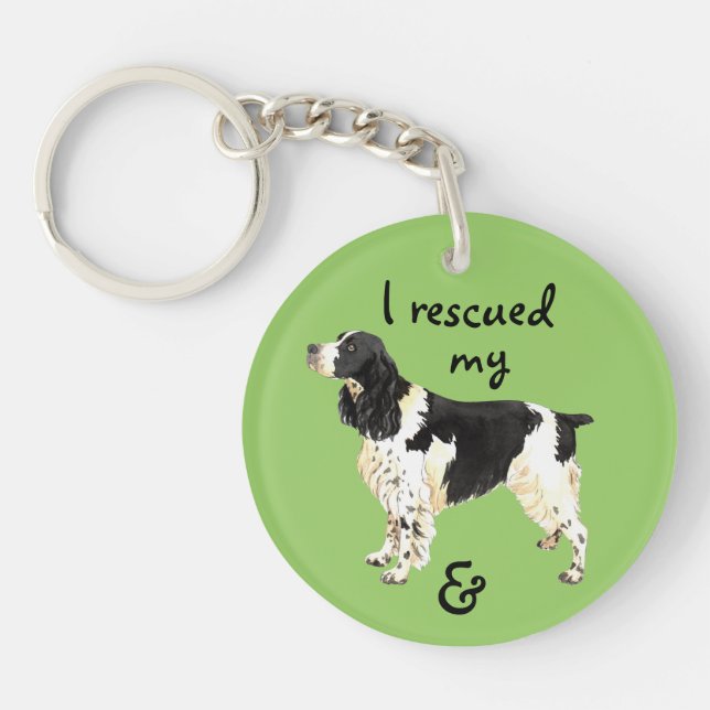 Rescue English Springer Spaniel Key Ring (Front)