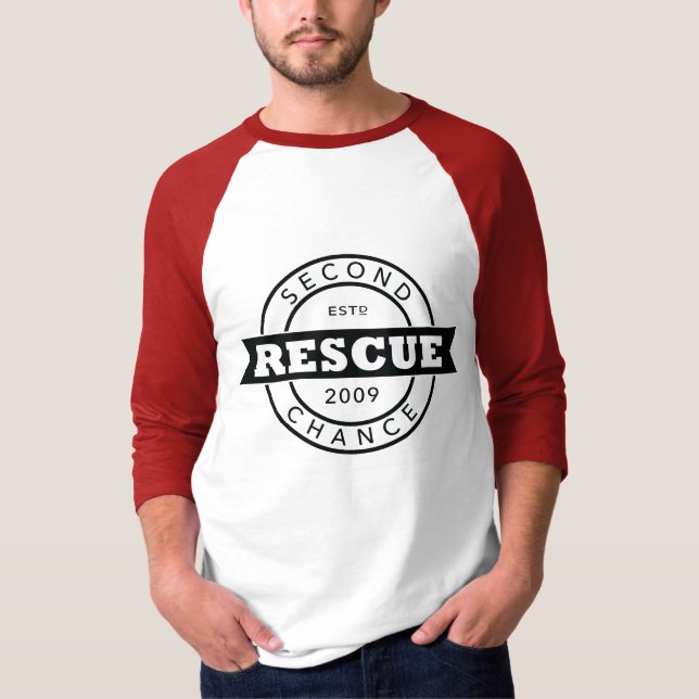 Rescue EST. on Baseball T T-Shirt (Front)