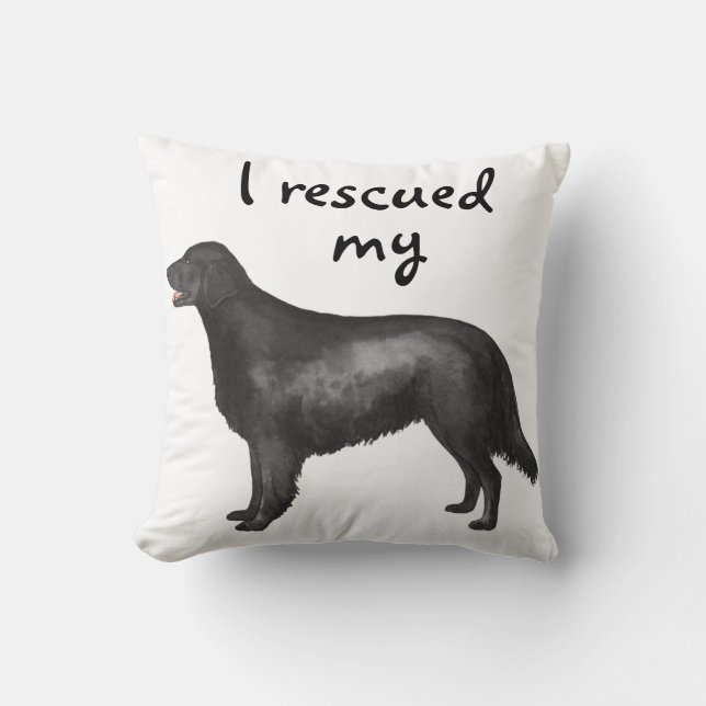 Rescue Flat-Coated Retriever Cushion (Front)