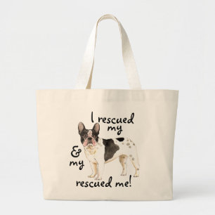 Rescue Frenchie Large Tote Bag