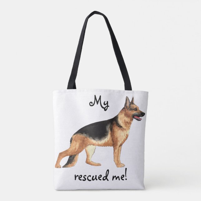 Rescue German Shepherd Tote Bag (Back)