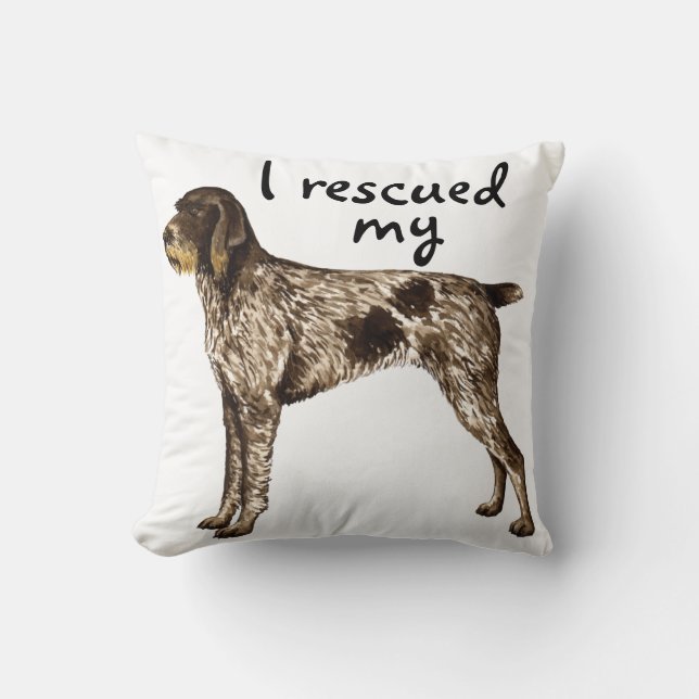 Rescue German Wirehaired Pointer Cushion (Front)