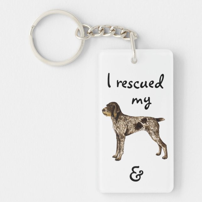 Rescue German Wirehaired Pointer Key Ring (Front)
