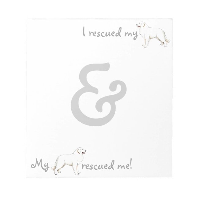 Rescue Great Pyrenees Notepad (Front)
