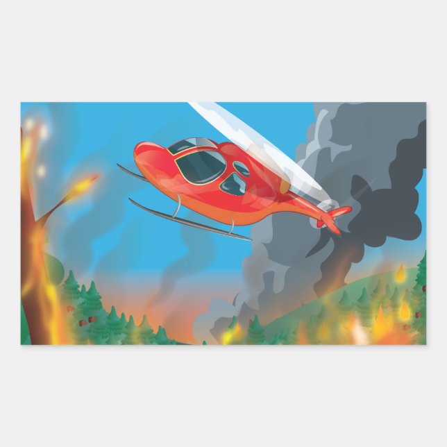 Rescue Helicopter Rectangular Sticker (Front)