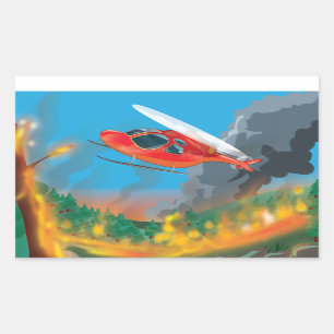 Rescue Helicopter Rectangular Sticker