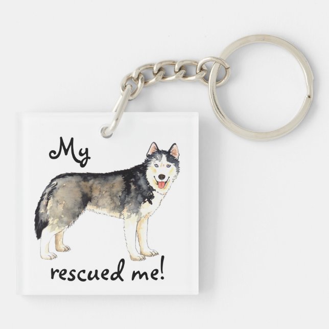 Rescue Husky Key Ring (Back)