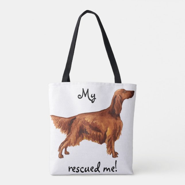 Rescue Irish Setter Tote Bag (Back)