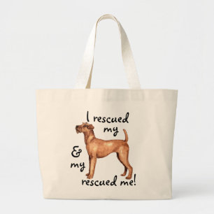 Rescue Irish Terrier Large Tote Bag