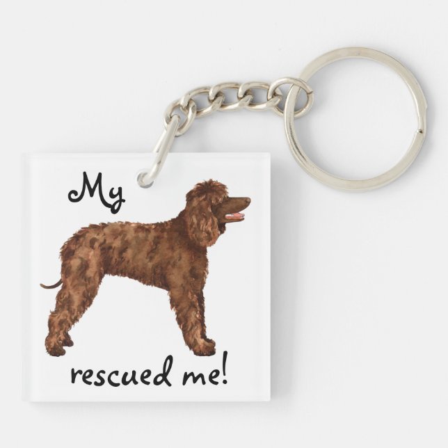 Rescue Irish Water Spaniel Keychain (Back)