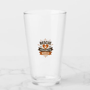 Rescue Is My Favourite Breed Vintage Dog Adoption  Glass