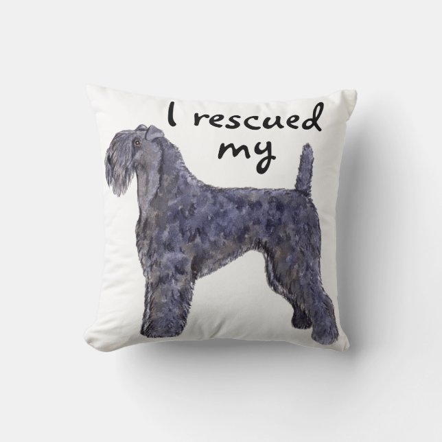 Rescue Kerry Blue Cushion (Front)