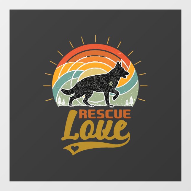 Rescue Love Dog Retro Sunset Trees (Sheet)