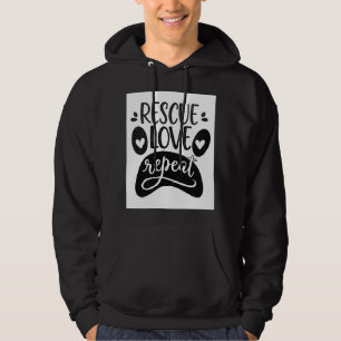 Rescue Love Repeat Dog Paw Tee