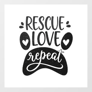 Rescue Love Repeat Dog Paw Tee