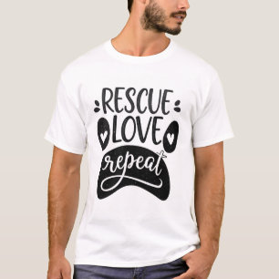 Rescue Love Repeat Dog Paw Tee