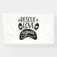 Rescue Love Repeat Dog Paw Tee