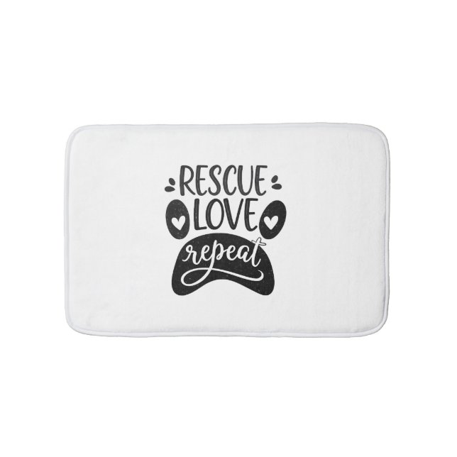Rescue Love Repeat Dog Paw Tee Bath Mat (Front)