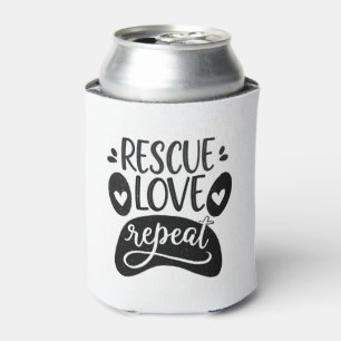 Rescue Love Repeat Dog Paw Tee Can Cooler