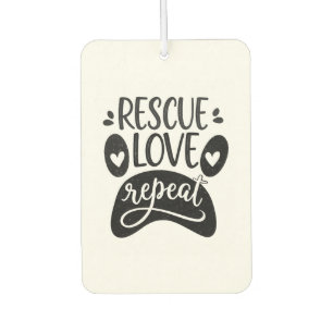 Rescue Love Repeat Dog Paw Tee Car Air Freshener