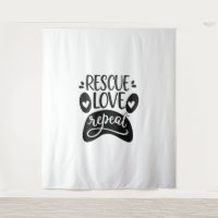 Rescue Love Repeat Dog Paw Tee
