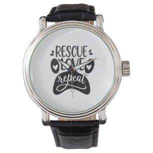 Rescue Love Repeat Dog Paw Tee Watch