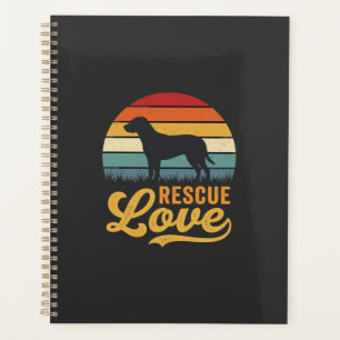 Rescue Love Retro Dog Sunset_1 Planner