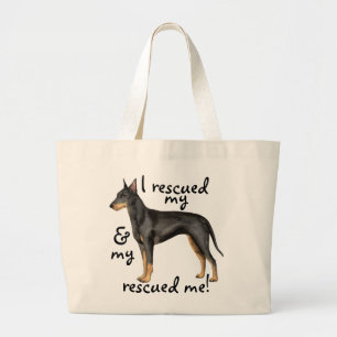 Rescue Manchester Terrier Large Tote Bag